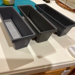 Set of 3 Grey Drawer Organizers